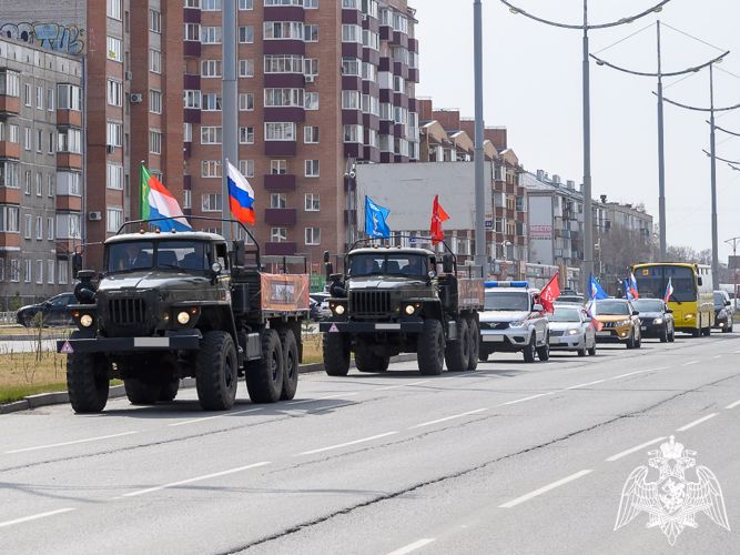 При участии Росгвардии в Хакасии стартовал автопробег к годовщине Победы 