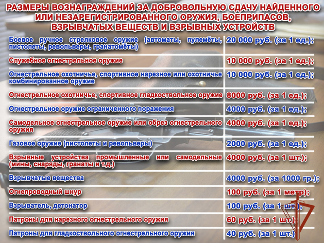 Инспекторы Росгвардии напоминают жителям Хакасии о порядке добровольной сдачи незарегистрированного оружия за вознаграждение 